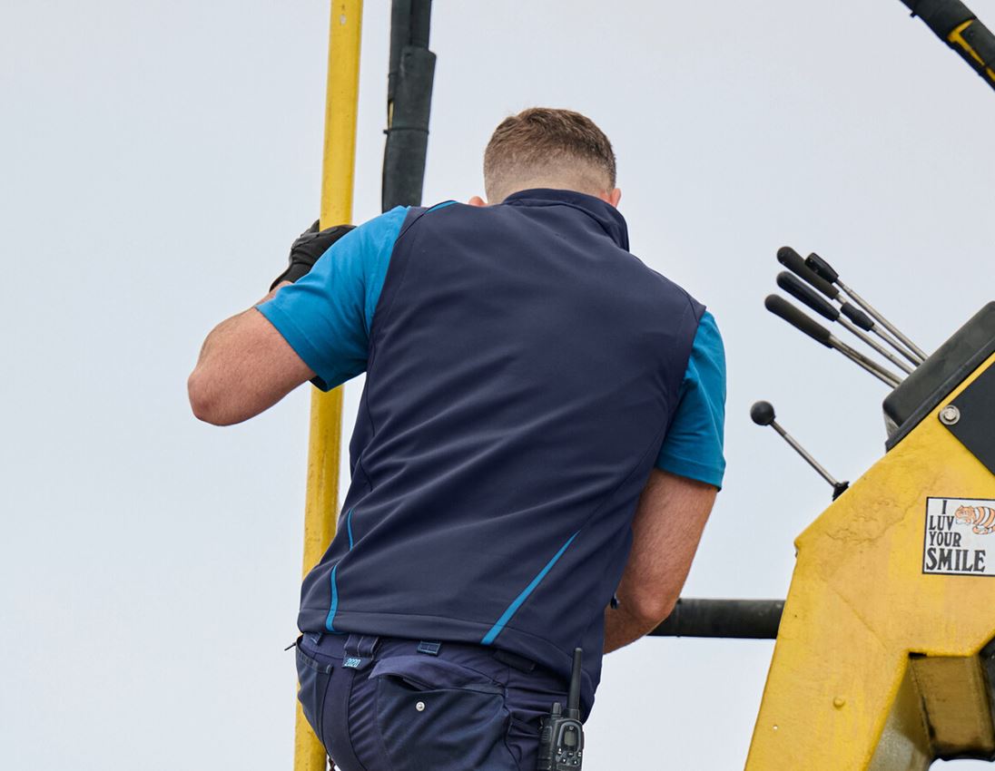 Westen: Softshell Weste e.s.motion 2020 + dunkelblau/atoll 2