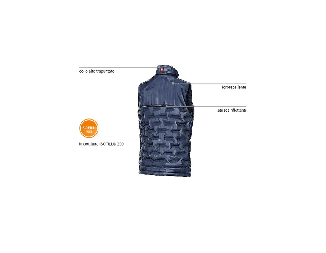 Gilet: Gilet invernale imbottito e.s.line.core + blu scuro/platino 2