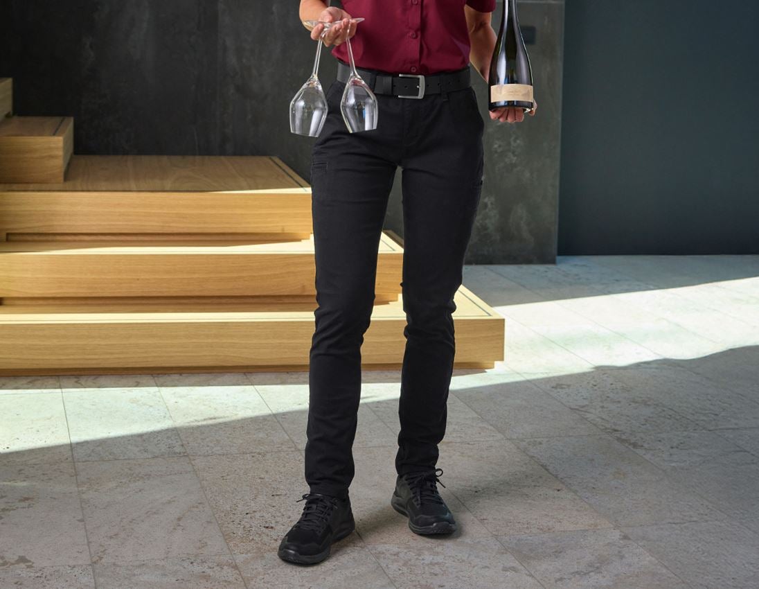 Themen: e.s. Berufshose Chino, Damen + schwarz