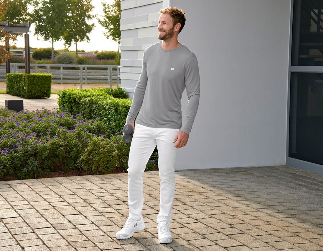 Hosen: e.s. 5-Pocket-Berufshose Chino + weiß 4