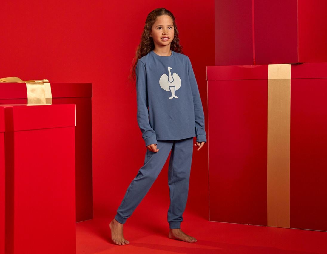 Accessoires: e.s. Pyjama Hose cotton stretch, Kinder + nordicblau 1