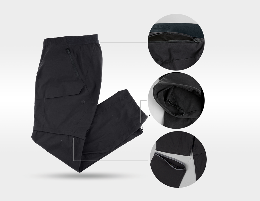 Hosen: Zip-Off Funktions Hose e.s.trail + schwarz 6