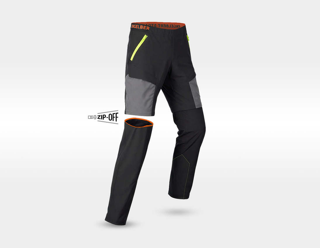 Hosen: Zip-Off Funktions Hose e.s.trail + schwarz/anthrazit/warnorange/warngelb 4