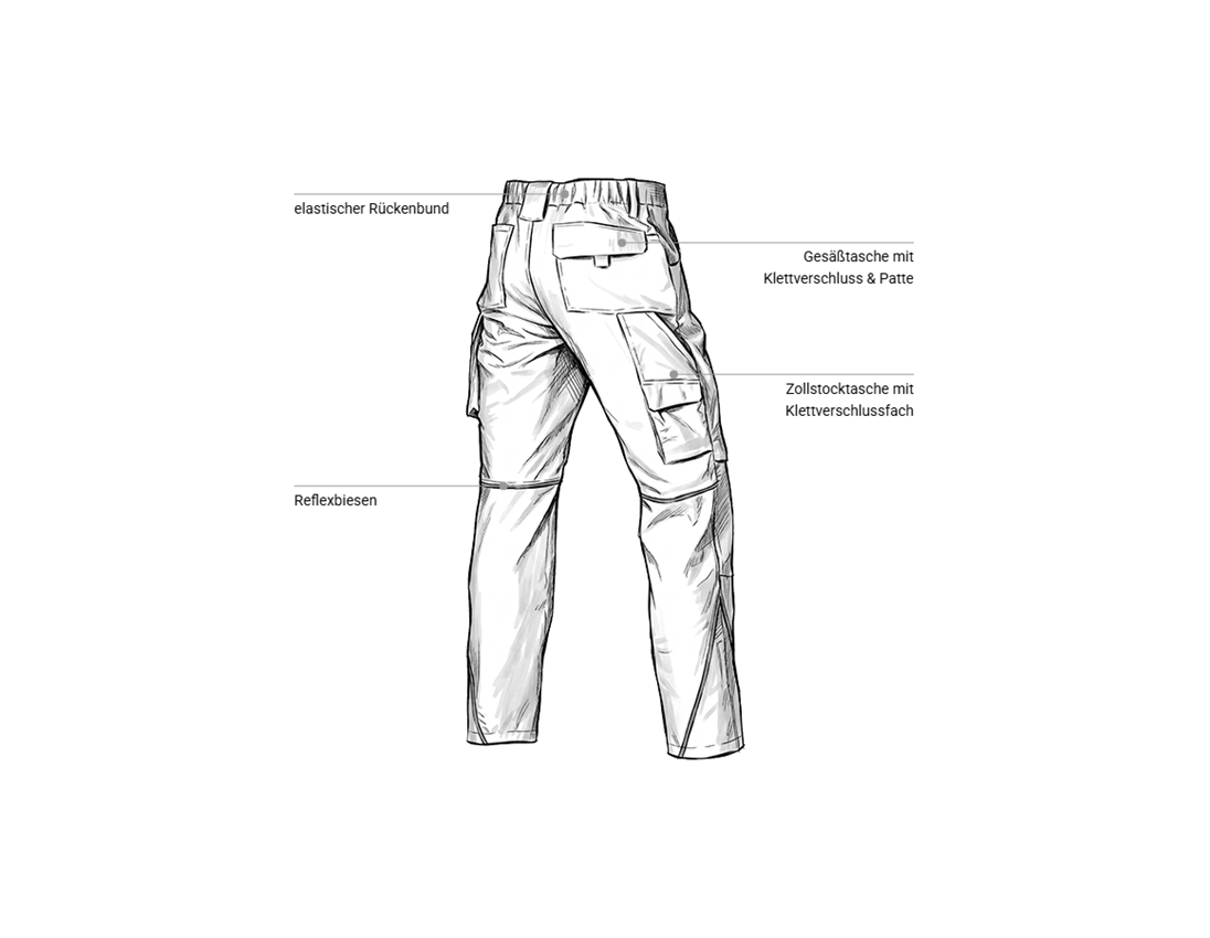 Arbeitshosen: Winter Bundhose e.s.line.core + weiß/platin 2