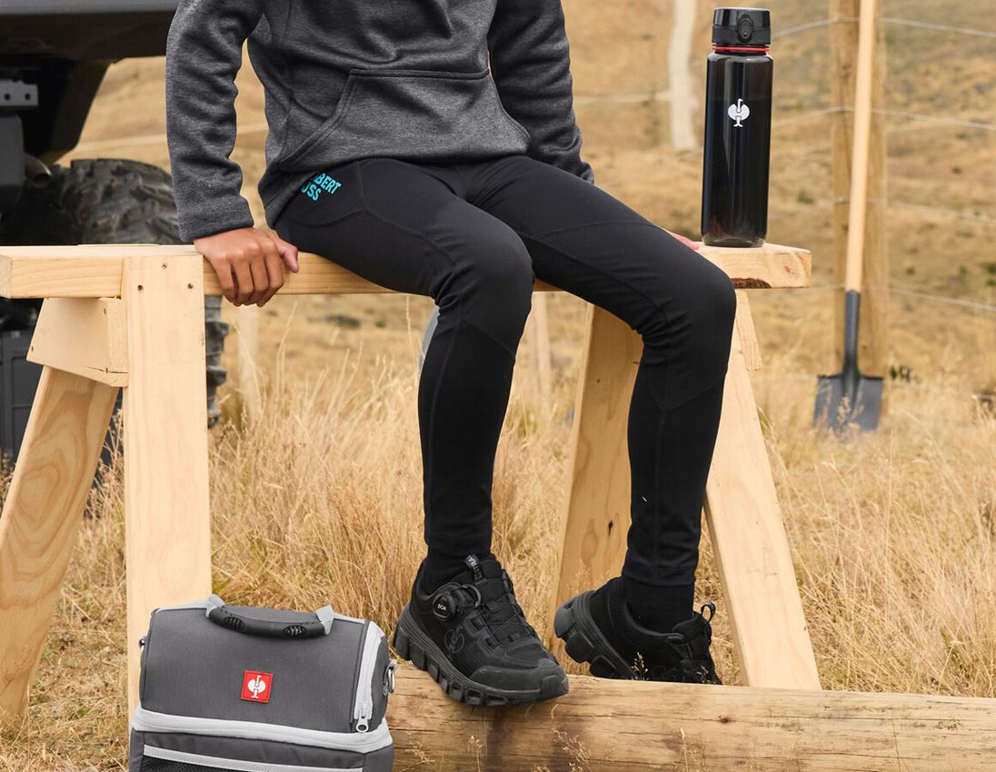 Hosen: Race Tights e.s.trail, Kinder + schwarz/lapistürkis 1