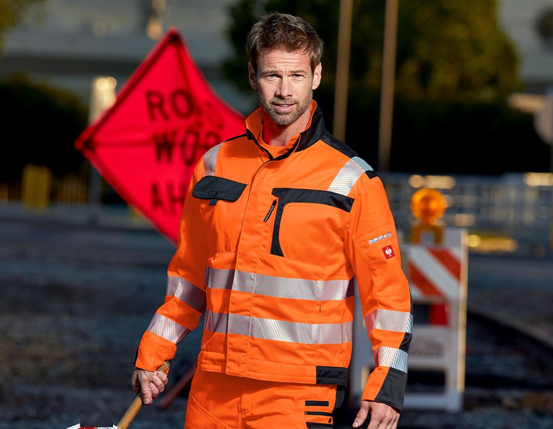 Jacken: Warnschutz-Jacke e.s.motion + warnorange/anthrazit