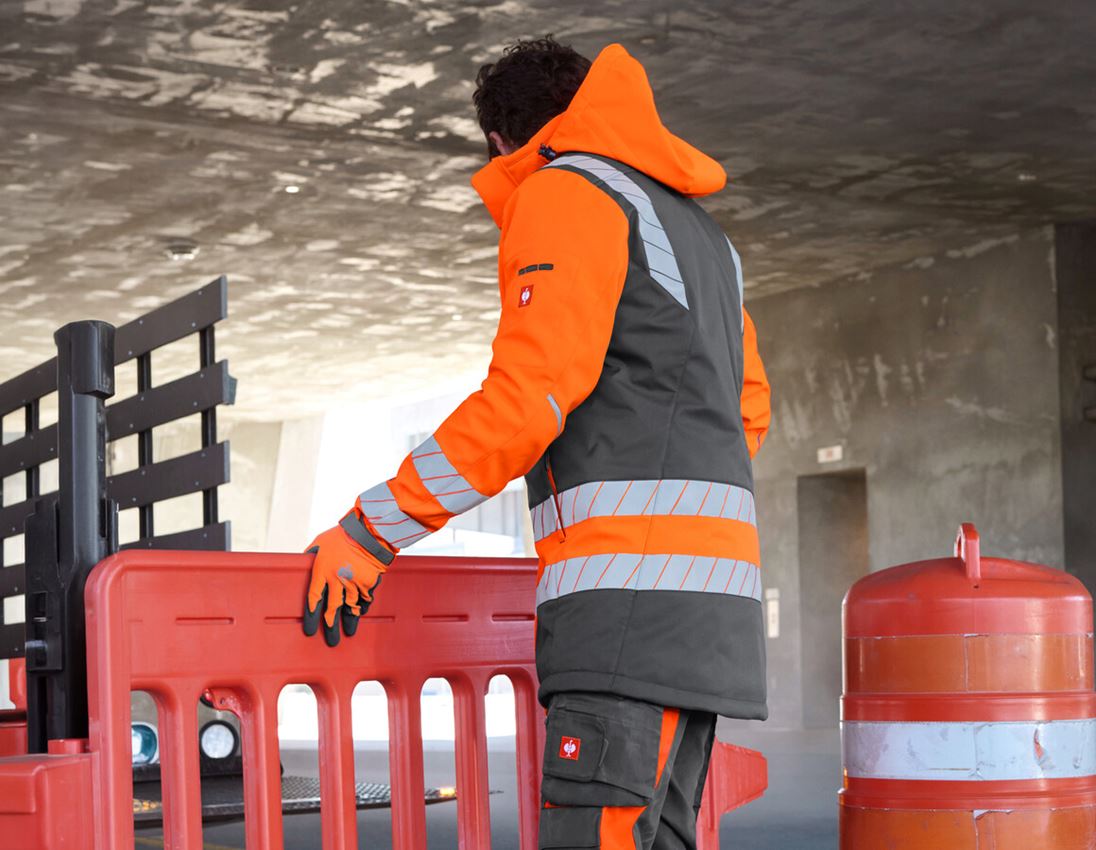 Arbeitsjacken: Warnschutz Winter Softshellparka e.s.motion 24/7 + anthrazit/warnorange 3