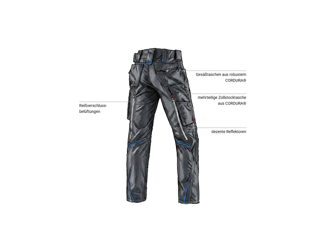 Bekleidung: Bundhose e.s.motion 2020 + graphit/enzianblau 2