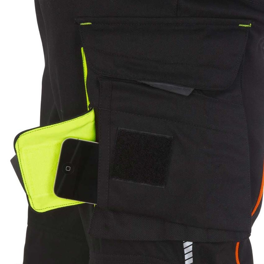 Galabau / Forst- und Landwirtschaft: Damenhose e.s.motion 2020 + schwarz/warngelb/warnorange 2