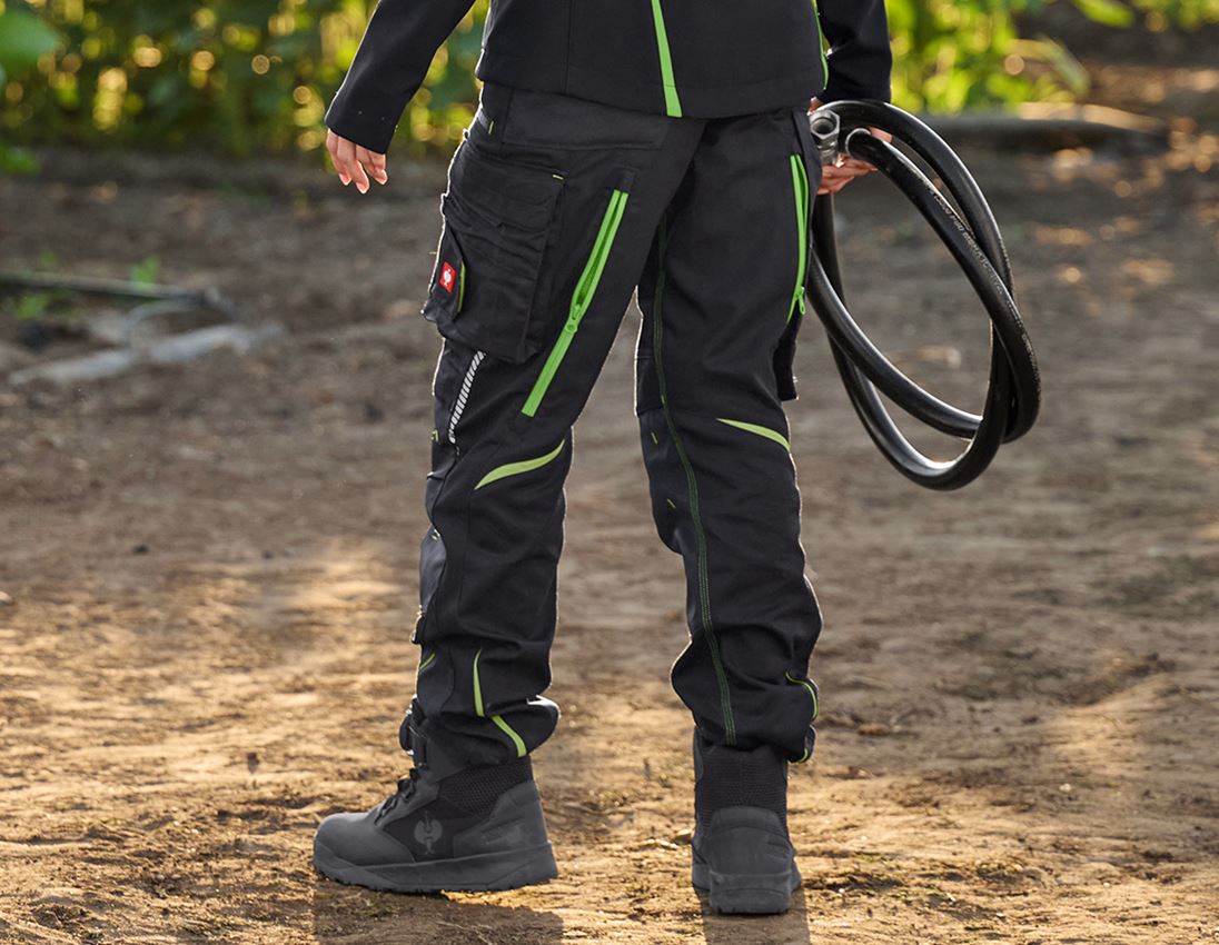 Pantaloni da lavoro: Pantaloni da donna e.s.motion 2020 + nero/verde mare 1