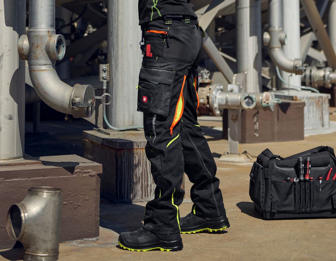 Installateur / Klempner: Damenhose e.s.motion 2020 + schwarz/warngelb/warnorange 1