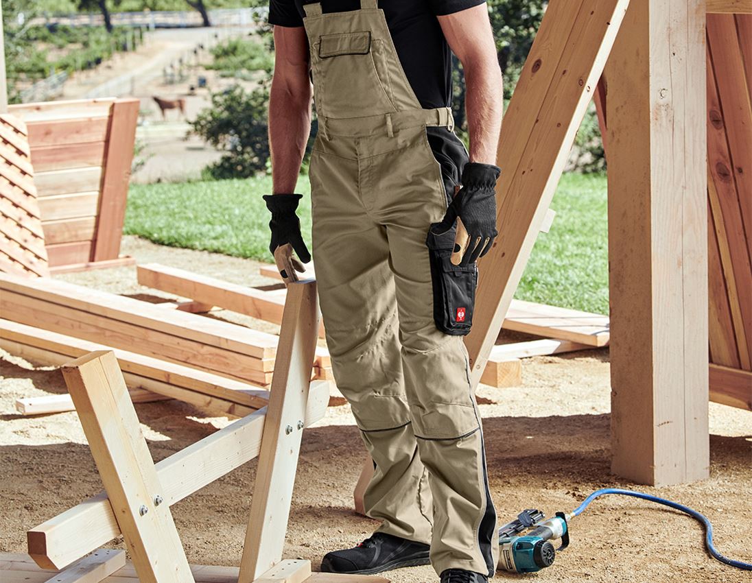 Hosen: Latzhose e.s.active + khaki/schwarz 4