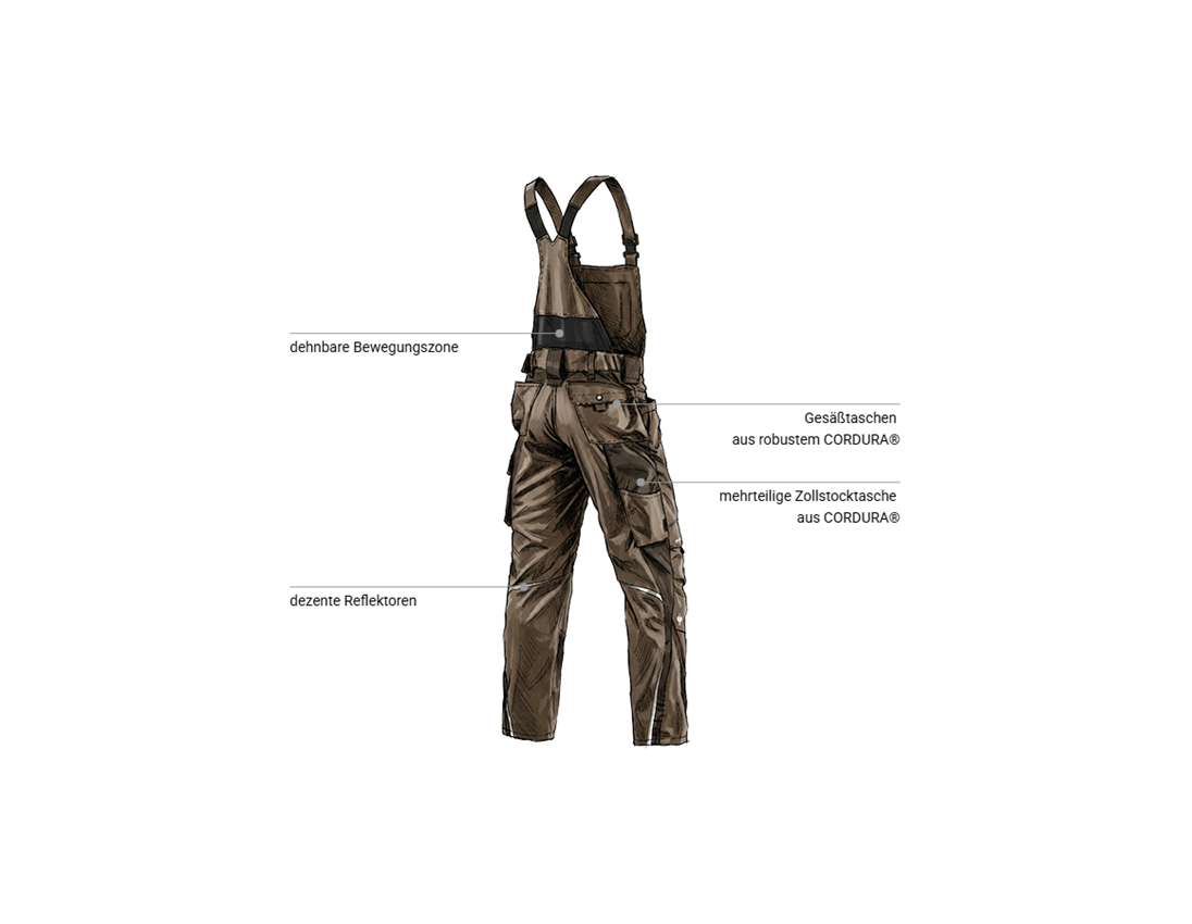 Kfz-Mechatroniker: Latzhose e.s.motion + haselnuss/kastanie 2