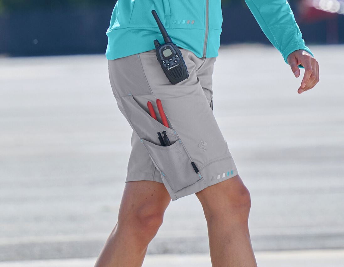 Hosen: Short e.s.motion 2020, Damen + platin/capri 2