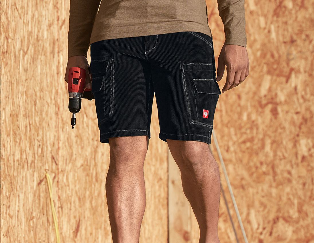 Hosen: e.s. Cargo-Stretchcord-Short + schwarz