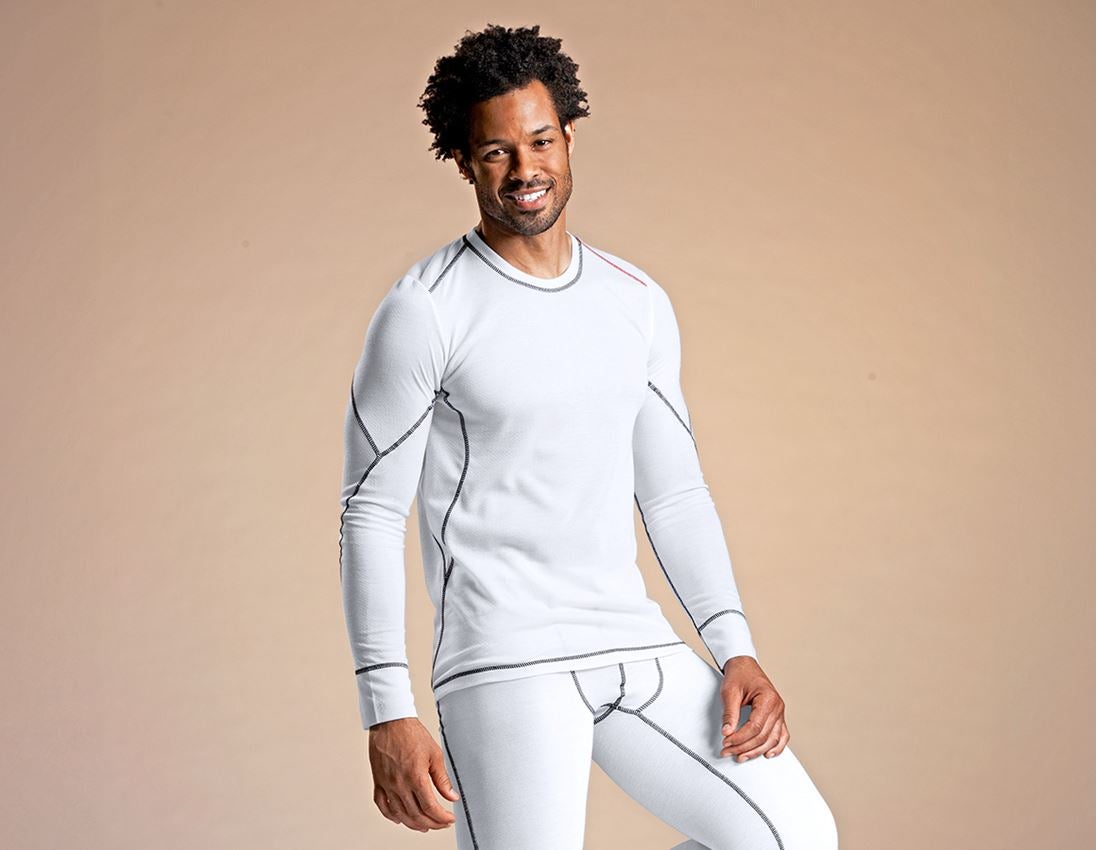Unterwäsche | Thermokleidung: e.s. Funktions-Longsleeve basis-light + weiß
