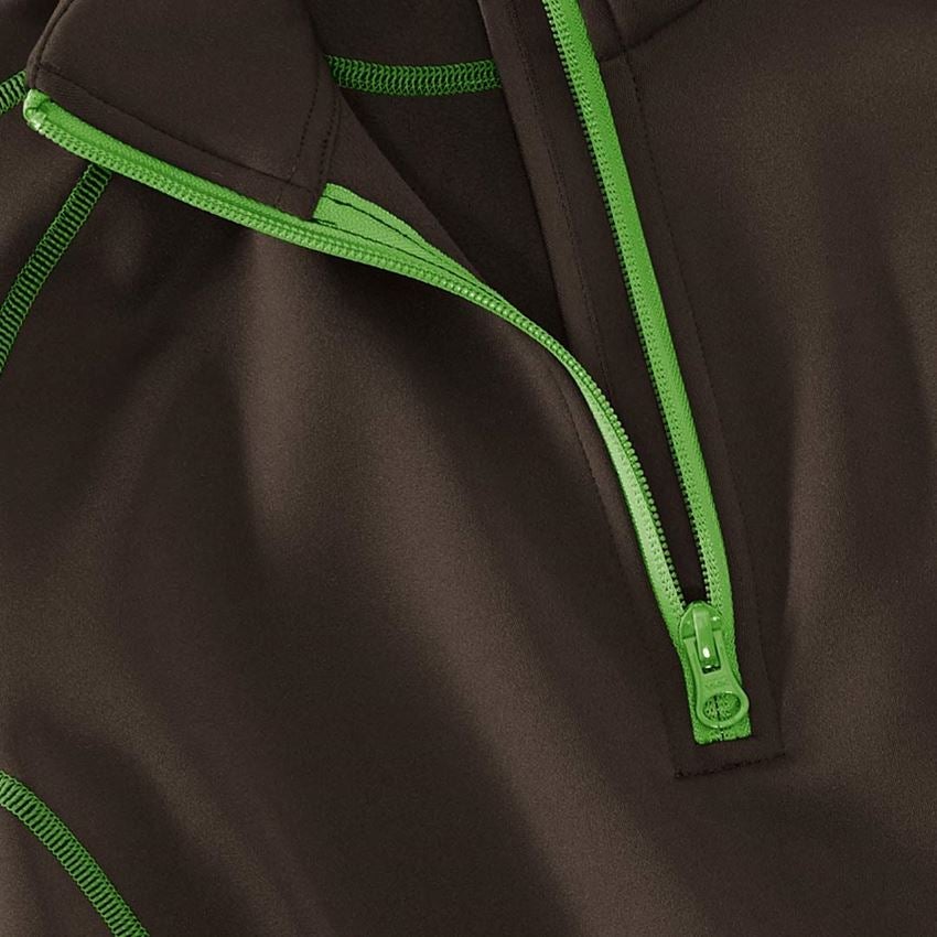 Shirts & Co.: Funkt.-Troyer thermo stretch e.s.motion 2020, Da. + kastanie/seegrün 2