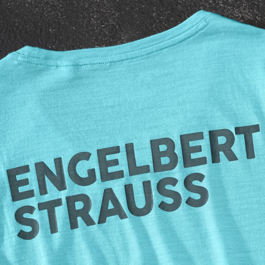 Shirts & Co.: T-Shirt Merino e.s.trail, Damen + lapistürkis/anthrazit 2