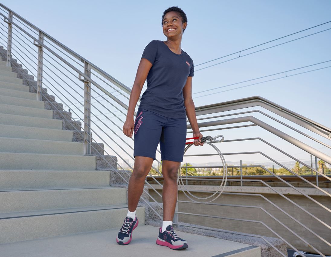 Shirts & Co.: T-Shirt Merino e.s.trail, Damen + tiefblau/tarapink 1