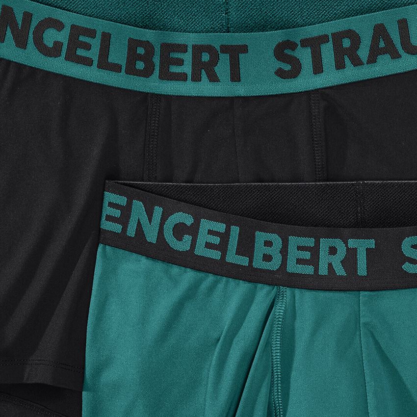 Unterwäsche | Thermokleidung: e.s. poly stretch Pants, 2er Pack + schwarz/smaragdgrün+smaragdgrün/schwarz 2