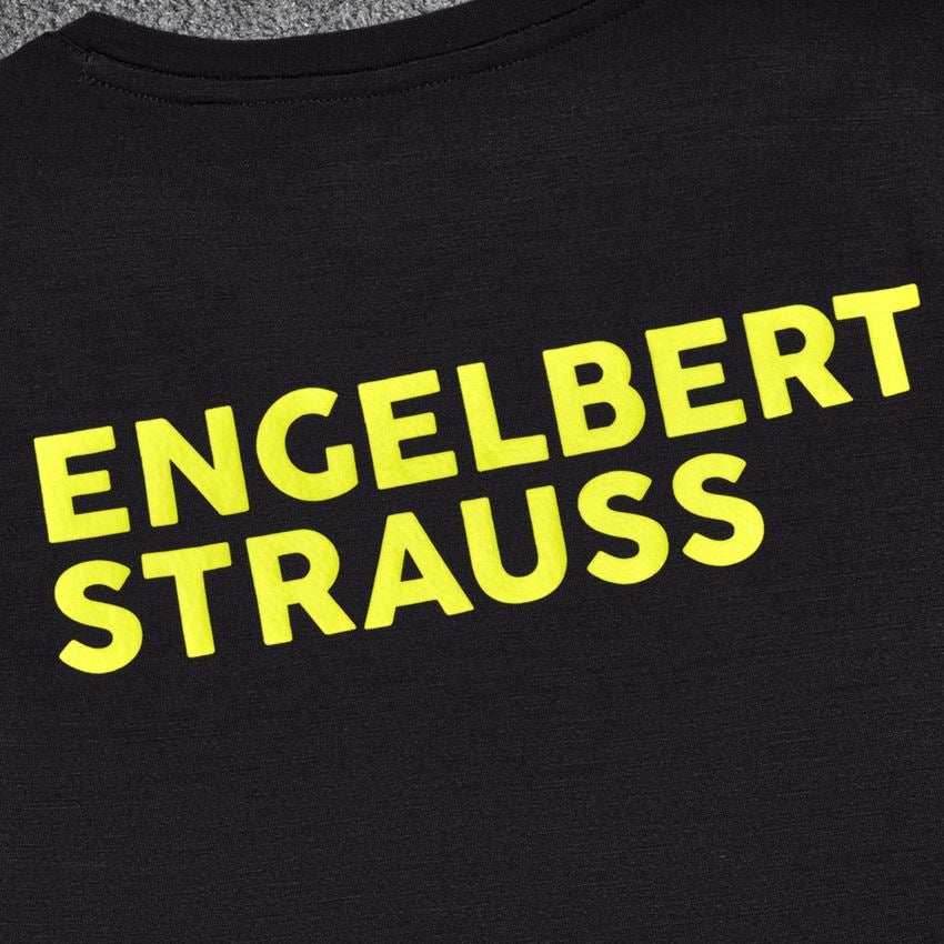 Shirts & Co.: T-Shirt Merino e.s.trail, Damen + schwarz/acidgelb 2