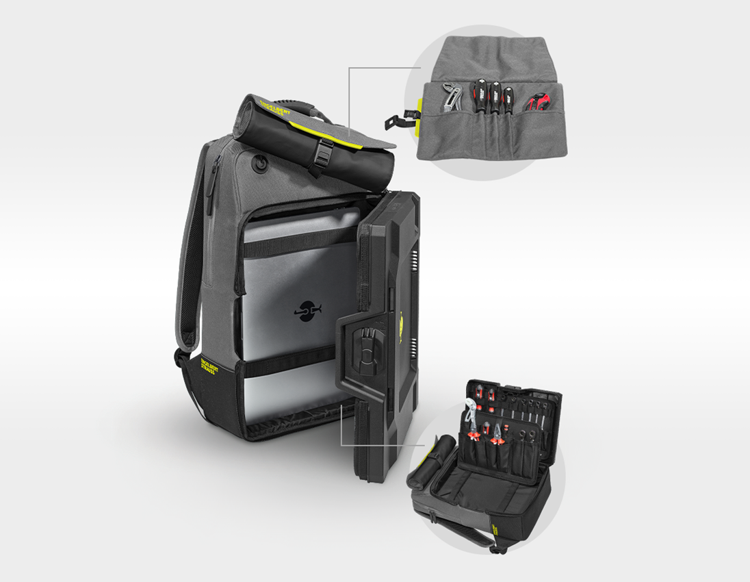 STRAUSSbox System: STRAUSSbox Rucksack + basaltgrau/acidgelb 1