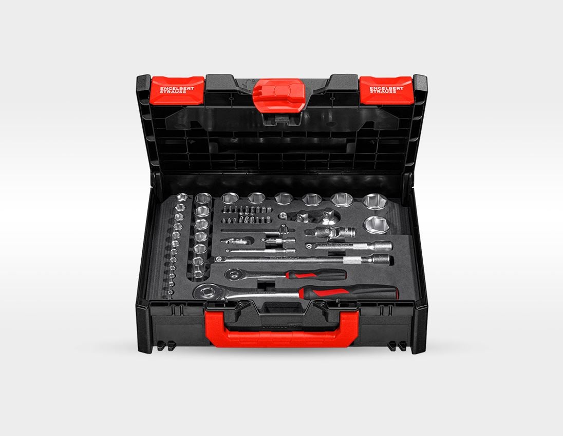 Sistema STRAUSSbox: Set attrezzi STRAUSSbox lockfix 1/4" + 1/2, elett. 1