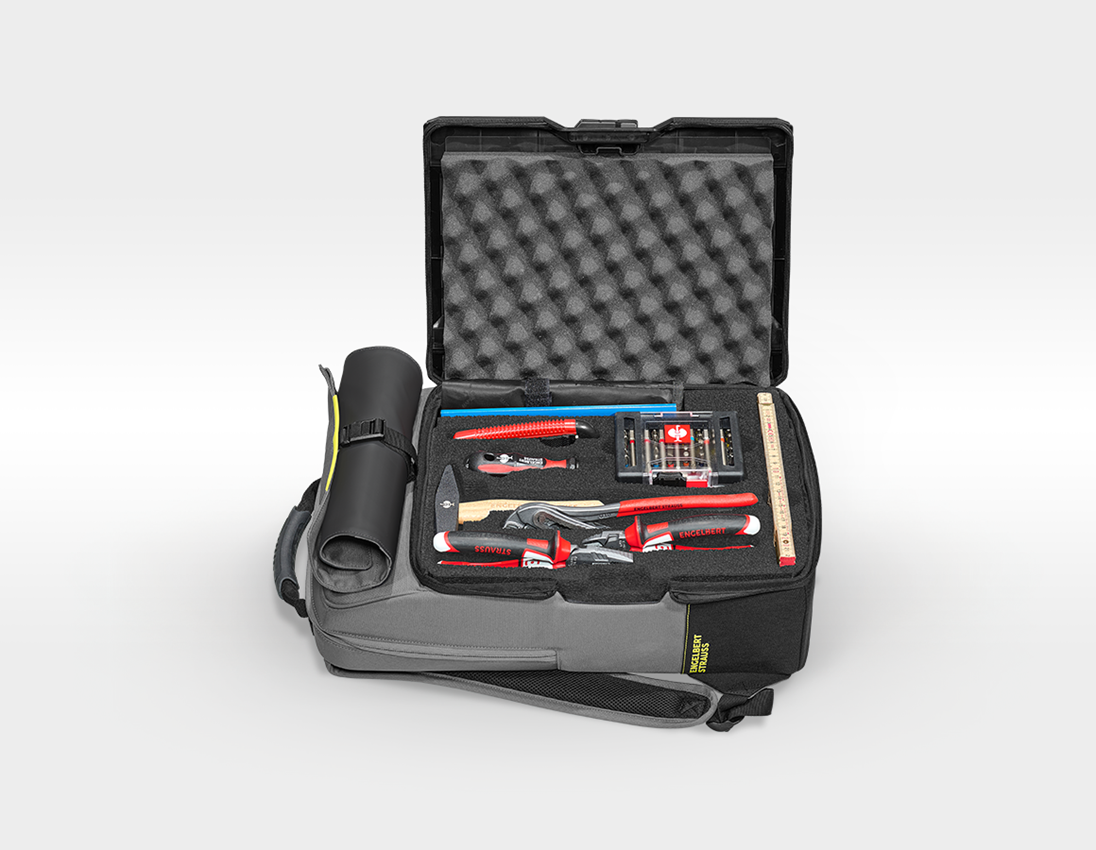 STRAUSSbox System: Einlage Allround Classic + STRAUSSbox Rucksack + basaltgrau/acidgelb