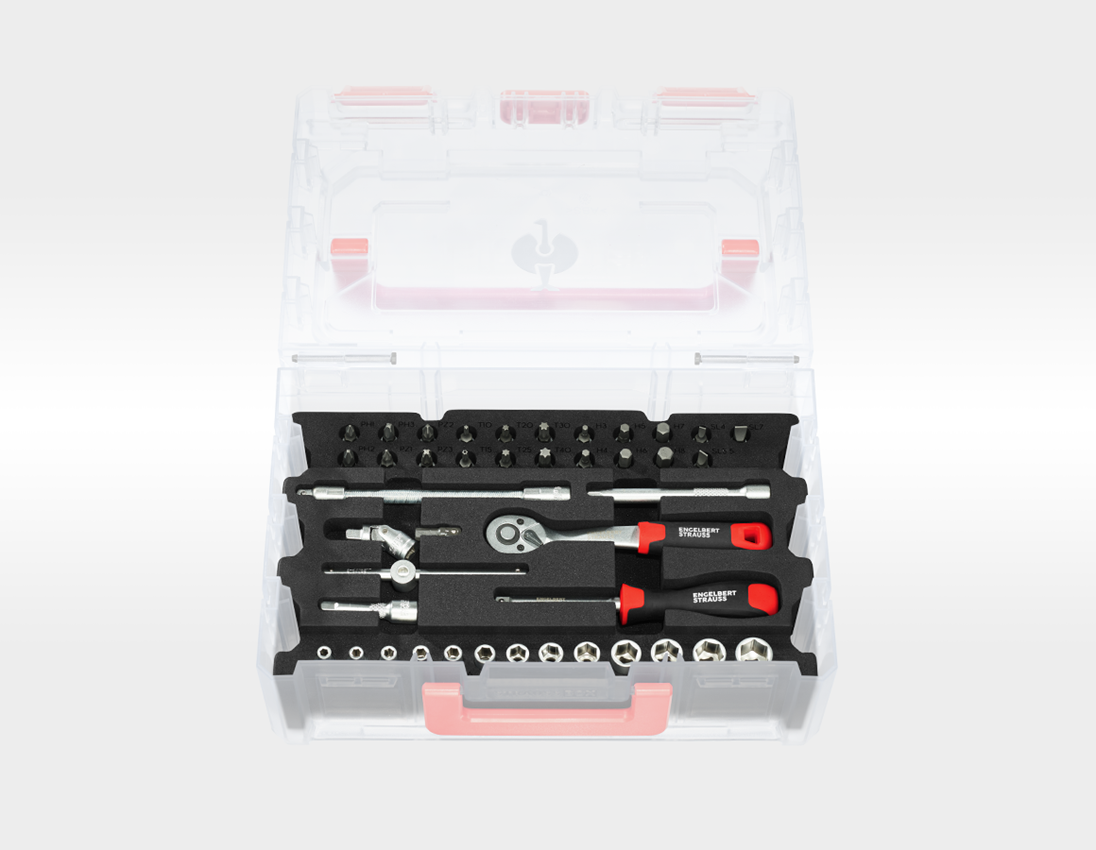 STRAUSSbox System: STRAUSSbox small Steckschlüssel-Satz 1/4" Einlage