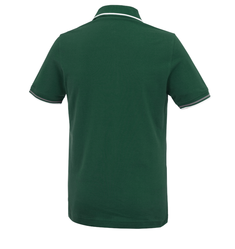 Shirts & Co.: e.s. Polo-Shirt cotton Deluxe Colour + grün/aluminium 3