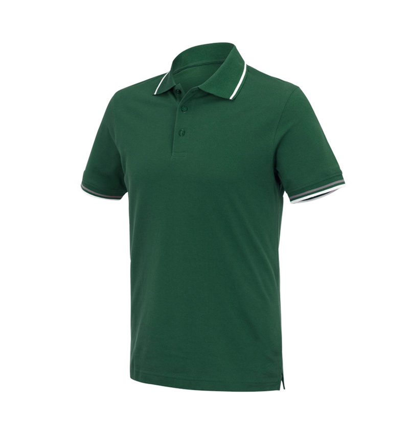 Shirts & Co.: e.s. Polo-Shirt cotton Deluxe Colour + grün/aluminium 2