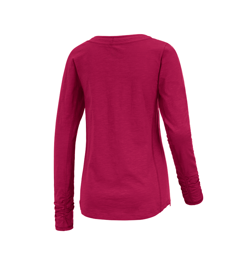 Shirts & Co.: e.s. Longsleeve cotton slub, Damen + beere 1