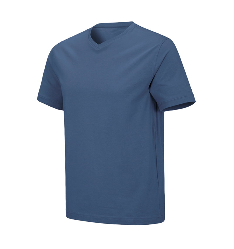 Shirts & Co.: e.s. T-Shirt cotton stretch V-Neck + kobalt 2