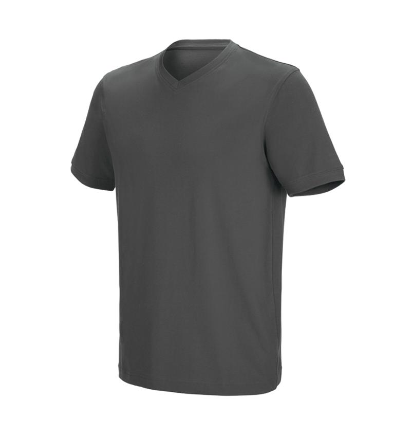 Shirts & Co.: e.s. T-Shirt cotton stretch V-Neck + anthrazit 2