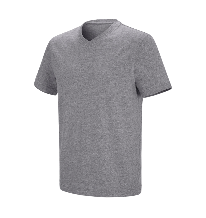 Shirts & Co.: e.s. T-Shirt cotton stretch V-Neck + graumeliert 3