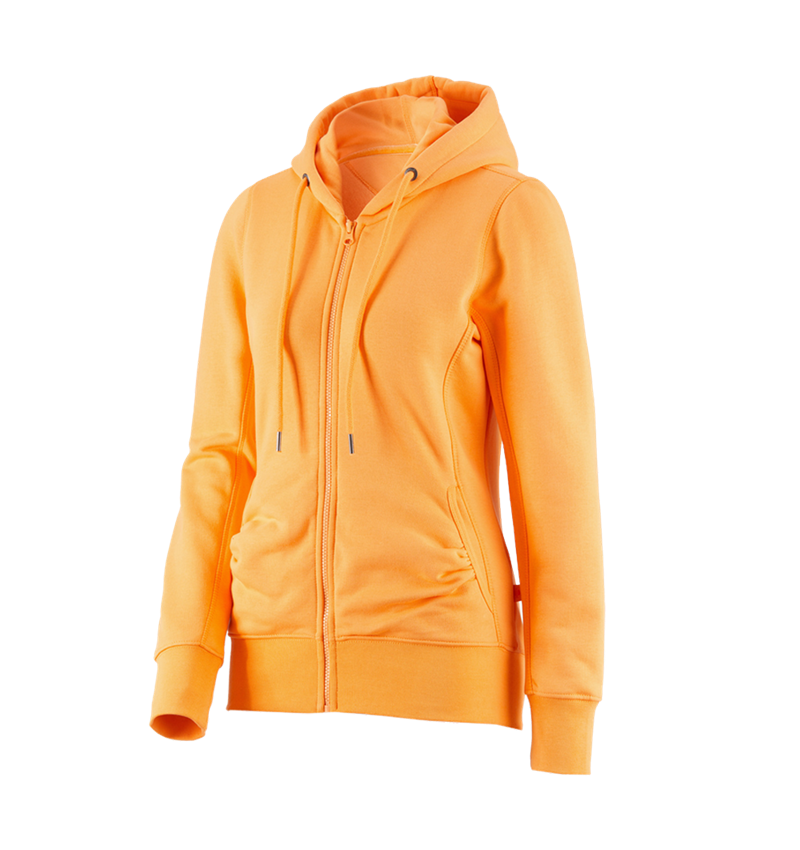 Shirts & Co.: e.s. Hoody-Sweatjacke poly cotton, Damen + hellorange