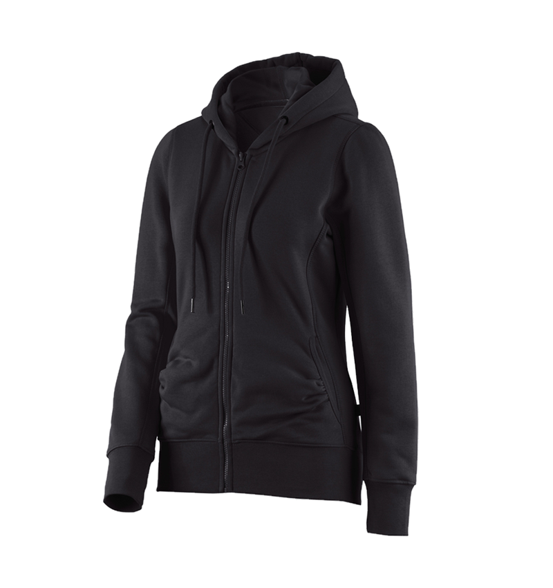 Shirts & Co.: e.s. Hoody-Sweatjacke poly cotton, Damen + schwarz 1