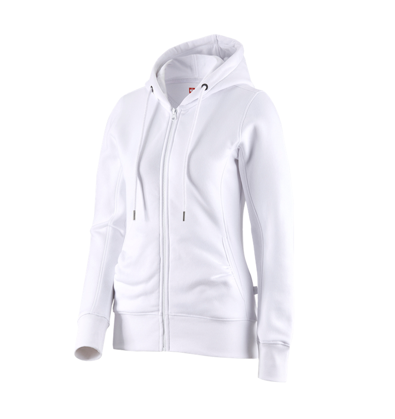 Shirts & Co.: e.s. Hoody-Sweatjacke poly cotton, Damen + weiß
