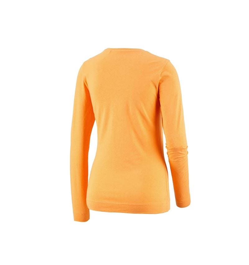 Shirts & Co.: e.s. Longsleeve cotton stretch, Damen + hellorange 1