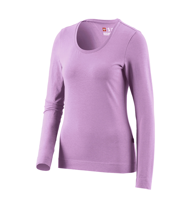 Shirts & Co.: e.s. Longsleeve cotton stretch, Damen + lavendel
