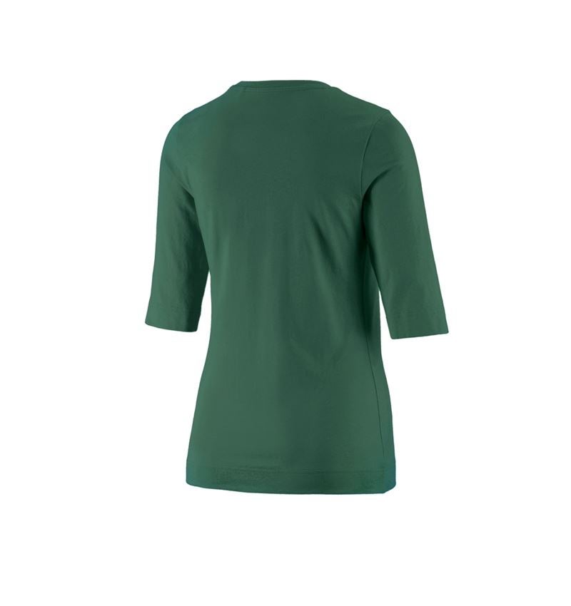 Maglie | Pullover | Bluse: e.s. maglia con manica a 3/4 cotton stretch, donna + verde 3