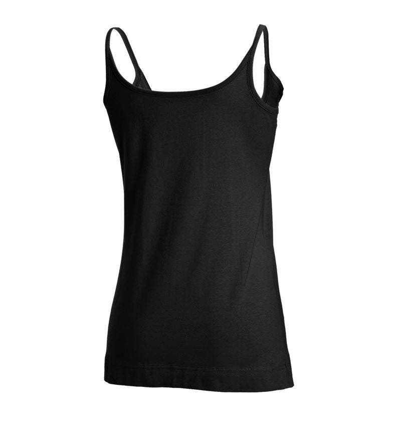 Shirts & Co.: e.s. Spaghetti-Top cotton stretch, Damen + schwarz 1