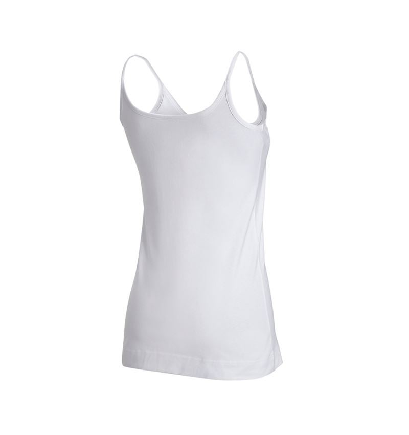 Shirts & Co.: e.s. Spaghetti-Top cotton stretch, Damen + weiß 2