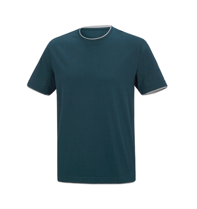 Shirts & Co.: e.s. T-Shirt cotton stretch Layer + seeblau/platin 3
