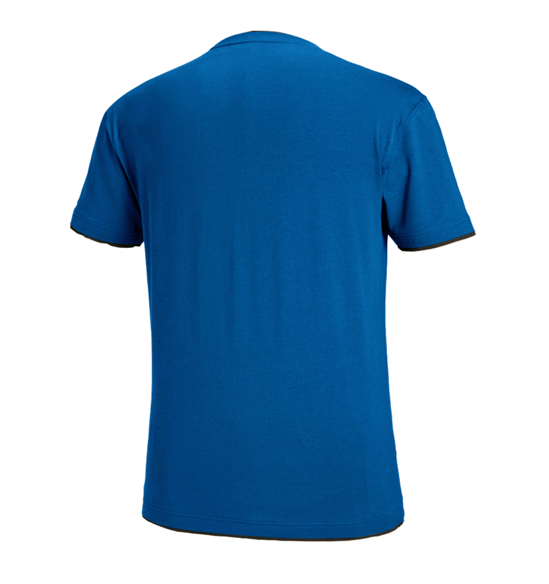 Shirts & Co.: e.s. T-Shirt cotton stretch Layer + enzianblau/graphit 3