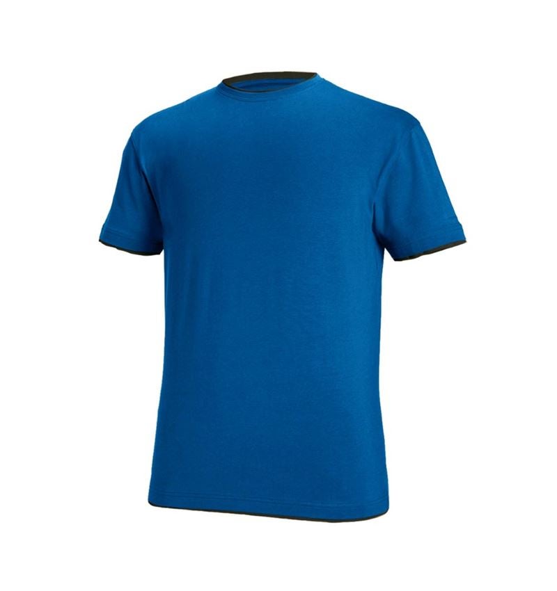 Shirts & Co.: e.s. T-Shirt cotton stretch Layer + enzianblau/graphit 2