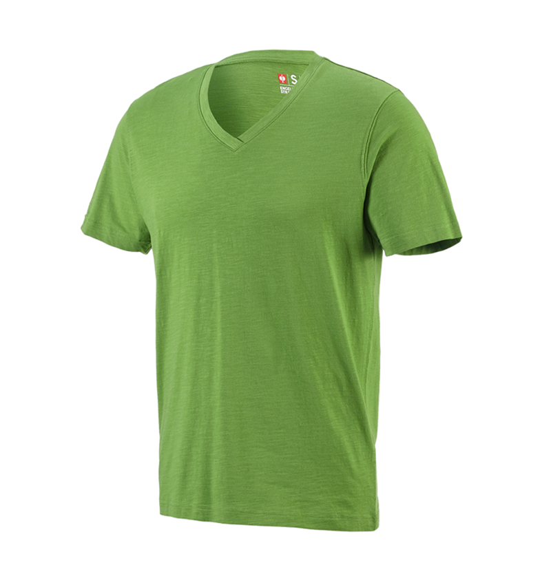 Shirts & Co.: e.s. T-Shirt cotton slub V-Neck + seegrün 2