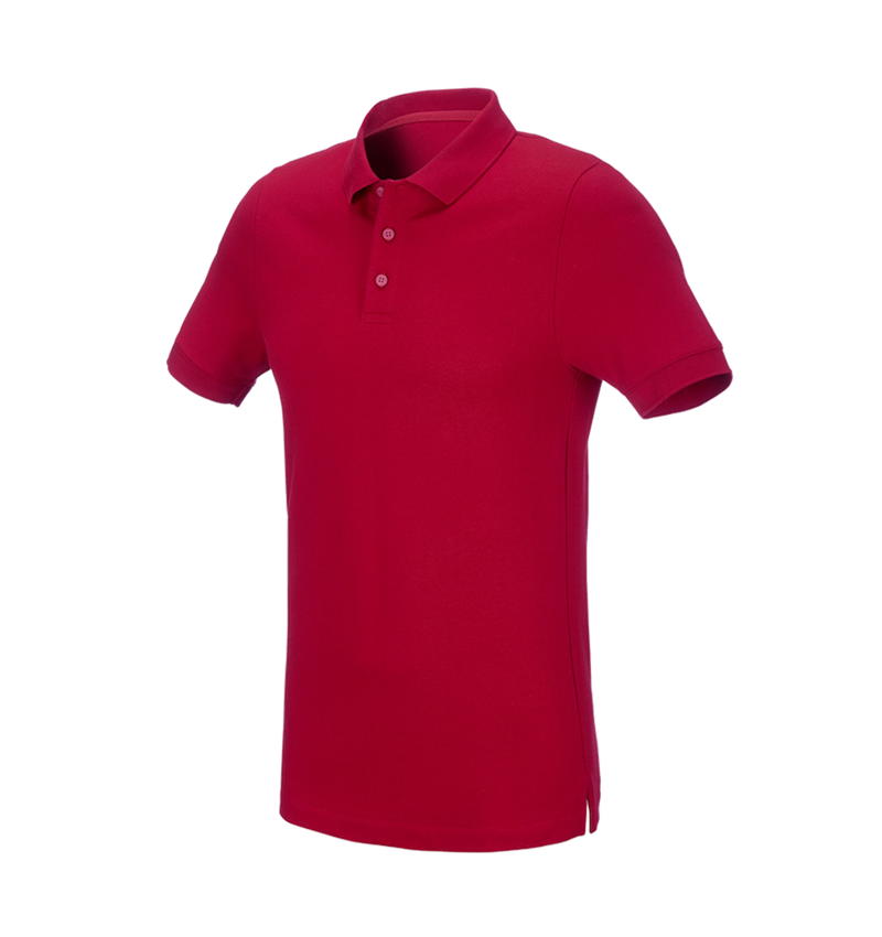 Shirts & Co.: e.s. Piqué-Polo cotton stretch, slim fit + feuerrot 2