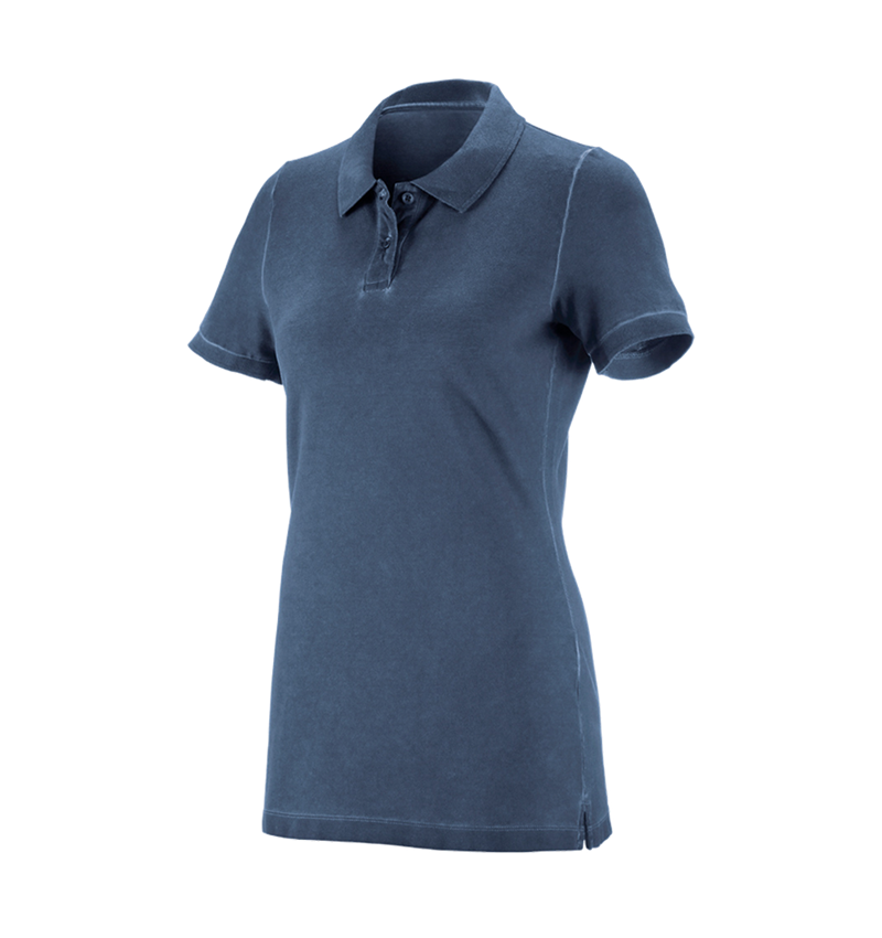 Shirts & Co.: e.s. Polo-Shirt vintage cotton stretch, Damen + antikblau vintage 1