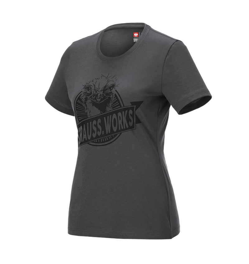 Maglie | Pullover | Bluse: T-shirt e.s.iconic works, donna + grigio carbone 3
